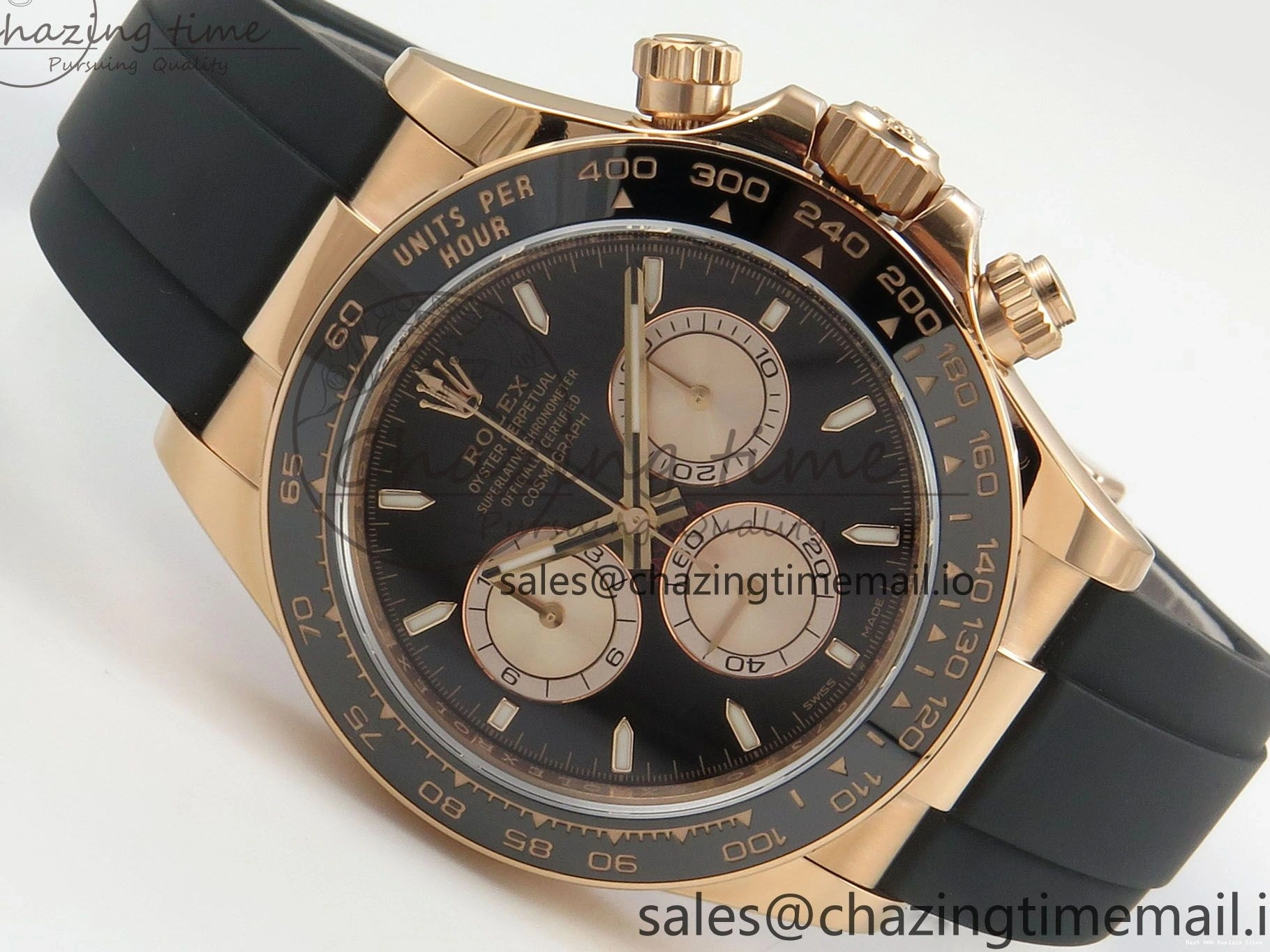 AAA Replica Watches 126515 Best VSF Black 114 (Weighted) 1:1 V2 Dial Oysterflex RG EasyCare Strap on Daytona Edition VS4131 0113